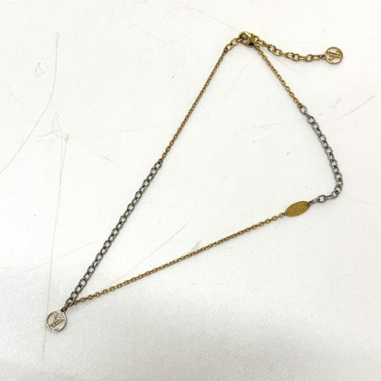 LOUIS VUITTON Necklace M68074 metal gold Necklace Logomania Women Used Authentic