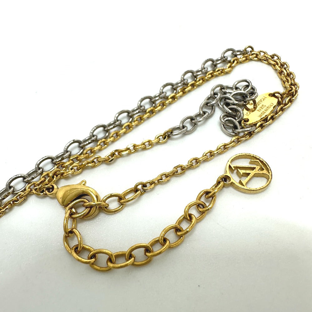 LOUIS VUITTON Necklace M68074 metal gold Necklace Logomania Women Used Authentic