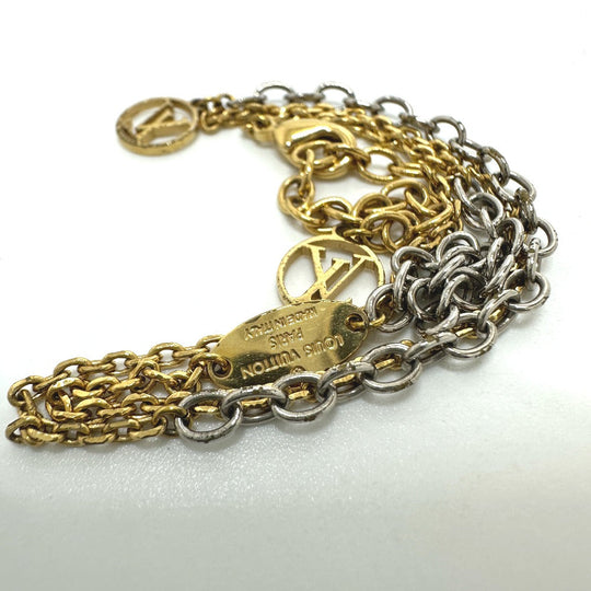 LOUIS VUITTON Necklace M68074 metal gold Necklace Logomania Women Used Authentic