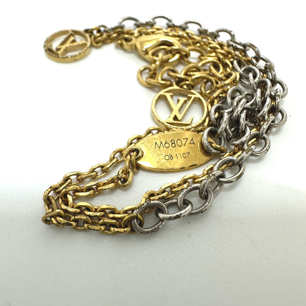 LOUIS VUITTON Necklace M68074 metal gold Necklace Logomania Women Used Authentic