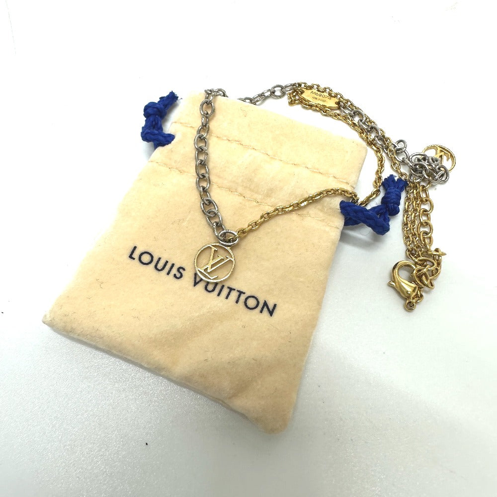 LOUIS VUITTON Necklace M68074 metal gold Necklace Logomania Women Used Authentic