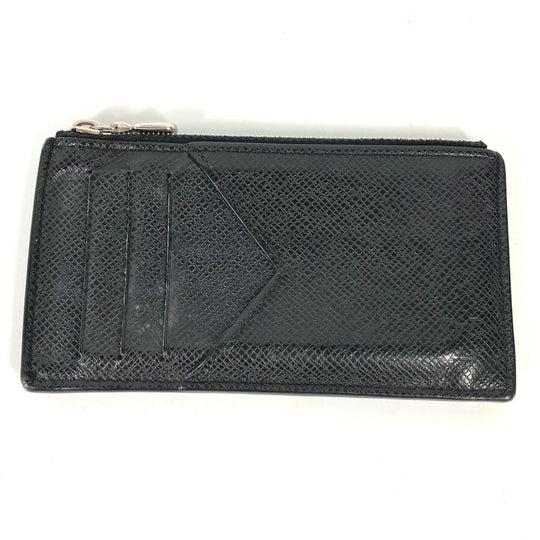 LOUIS VUITTON Coin case M62914 Taiga Leather black Taiga Coin card holder mens Used Authentic