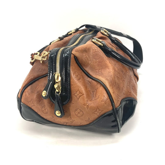 LOUIS VUITTON Boston Duffel bag M95299 Leather / patent leather Brown Monogram emboss Stephen Women Used Authentic