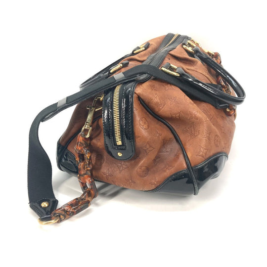 LOUIS VUITTON Boston Duffel bag M95299 Leather / patent leather Brown Monogram emboss Stephen Women Used Authentic