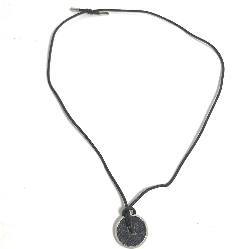 LOUIS VUITTON Necklace M62589 metal Silver Monogram Eclipse Collier Coin Necklace mens Used Authentic