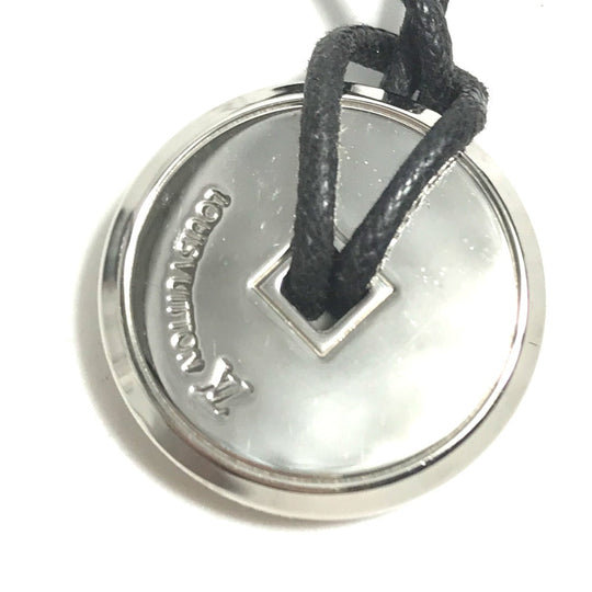 LOUIS VUITTON Necklace M62589 metal Silver Monogram Eclipse Collier Coin Necklace mens Used Authentic
