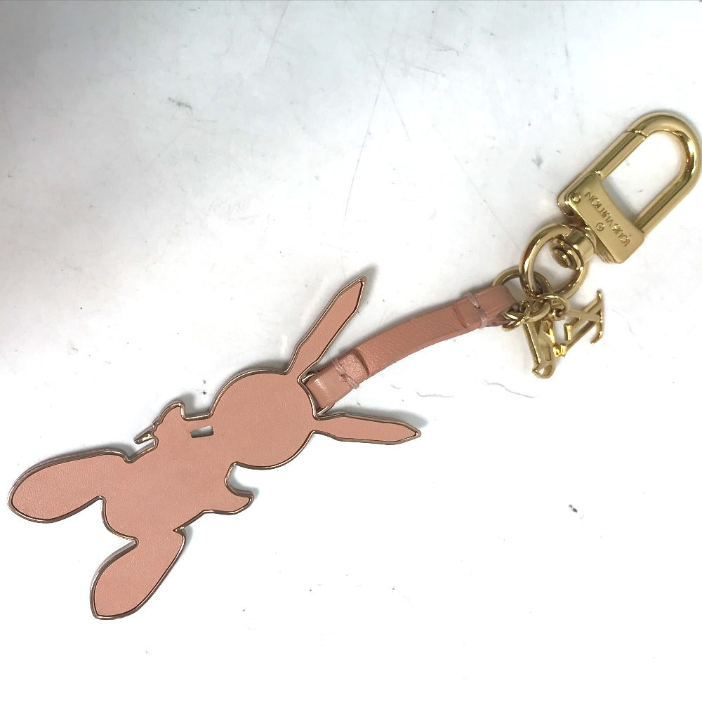 LOUIS VUITTON key ring M62734 leather pink Rabbit Jeff Koons Women Used Authentic