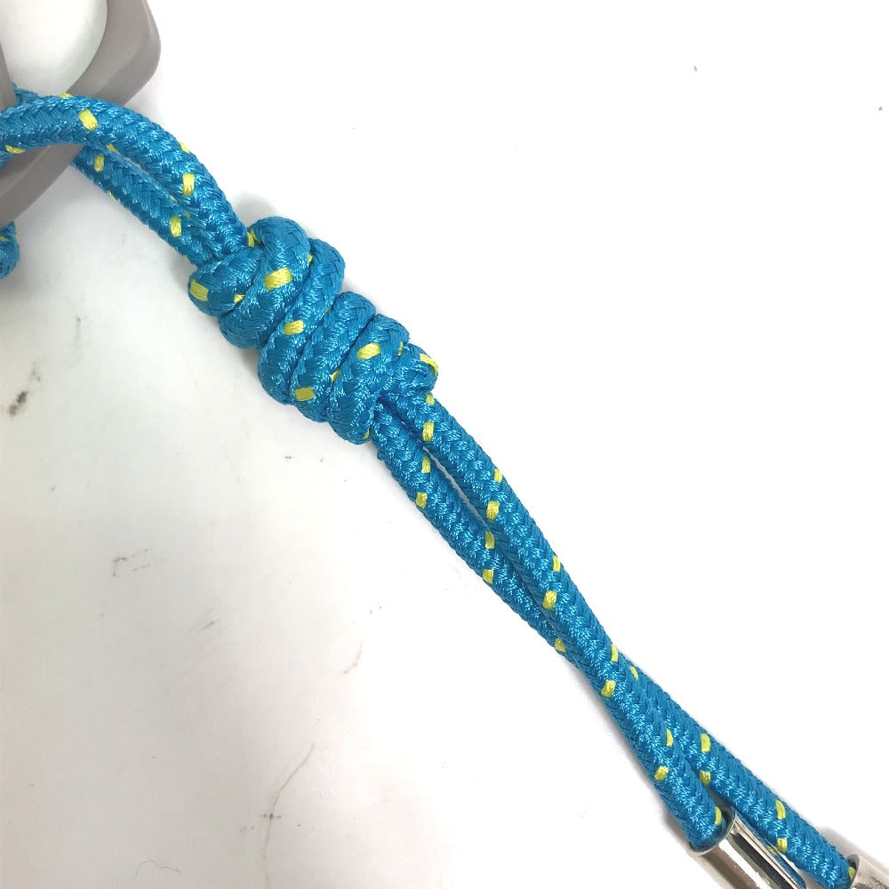LOUIS VUITTON key ring MP2618 metal blue Bag charm Portocre LV Shape Rope mens Used Authentic