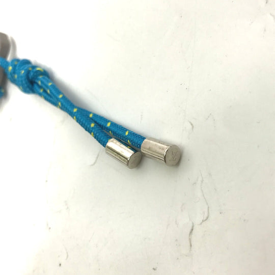 LOUIS VUITTON key ring MP2618 metal blue Bag charm Portocre LV Shape Rope mens Used Authentic