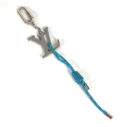 LOUIS VUITTON key ring MP2618  metal Silver Carabiner Portocre LV shape rope mens Used Authentic