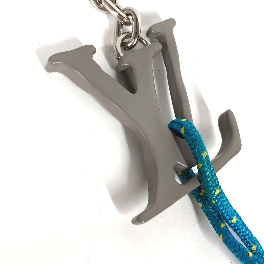 LOUIS VUITTON key ring MP2618  metal Silver Carabiner Portocre LV shape rope mens Used Authentic