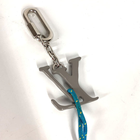 LOUIS VUITTON key ring MP2618  metal Silver Carabiner Portocre LV shape rope mens Used Authentic