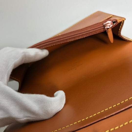 LOUIS VUITTON Pouch M52603 Epi Leather Brown Epi Santure Tilsit Women Secondhand Authentic