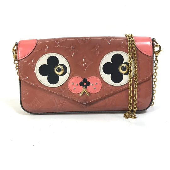 LOUIS VUITTON Shoulder Bag  M62767 Patent leather pink Monogram Vernis Pochette Felice Women Used Authentic