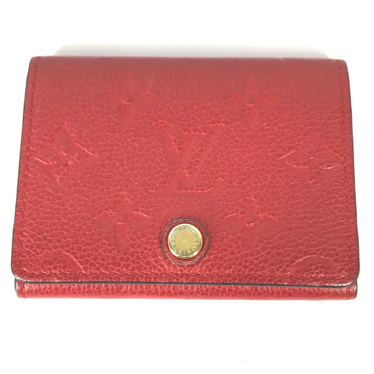 LOUIS VUITTON Card Case M58457 Monogram Ann Platt Leather Red Monogram Ann Platt Annevelt Cult De Vigitte Women Used Authentic