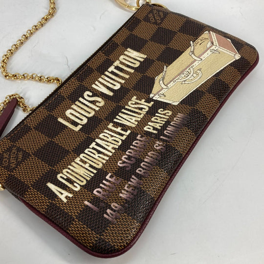 LOUIS VUITTON Shoulder Bag N63091 Damier canvas Brown Damier Pochette Mira MM Women Used Authentic