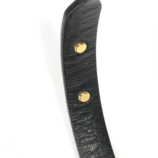 LOUIS VUITTON bracelet M8025F leather black Monogram Flower Cruiser Bracelet Women 17 Used Authentic