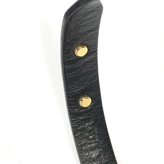 LOUIS VUITTON bracelet M8025F leather black Monogram Flower Cruiser Bracelet Women 17 Used Authentic