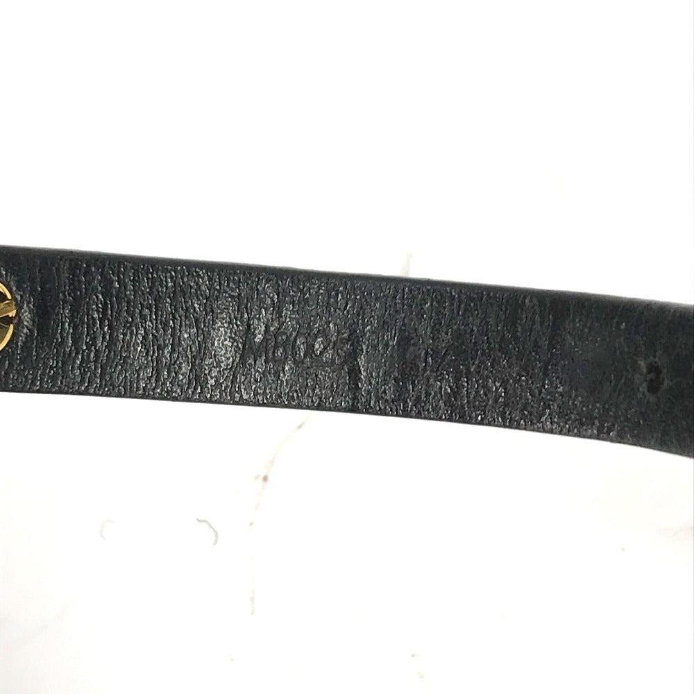 LOUIS VUITTON bracelet M8025F leather black Monogram Flower Cruiser Bracelet Women 17 Used Authentic