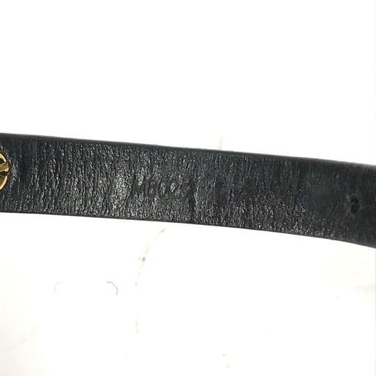 LOUIS VUITTON bracelet M8025F leather black Monogram Flower Cruiser Bracelet Women 17 Used Authentic