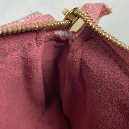 LOUIS VUITTON Coin case M81176 Monogram denim pink Monogram jacquard denim Micro Pochette Accessoires Women Used Authentic
