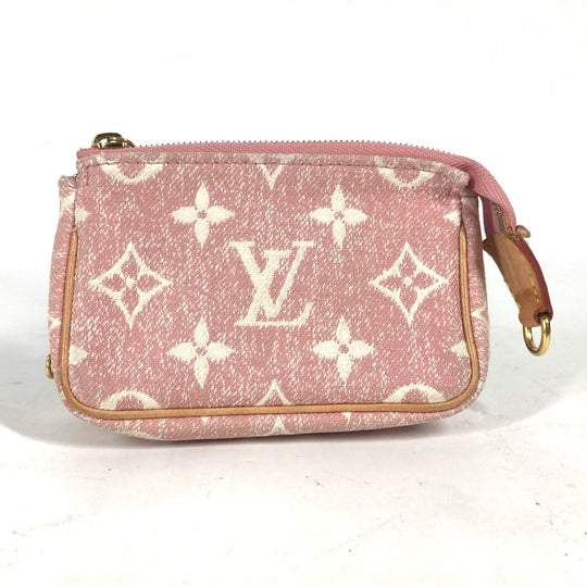LOUIS VUITTON Coin case M81176 Monogram denim pink Monogram jacquard denim Micro Pochette Accessoires Women Used Authentic