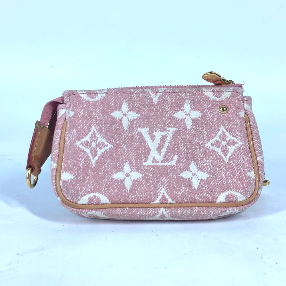 LOUIS VUITTON Coin case M81176 Monogram denim pink Monogram jacquard denim Micro Pochette Accessoires Women Used Authentic