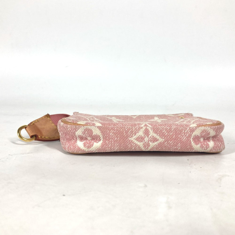 LOUIS VUITTON Coin case M81176 Monogram denim pink Monogram jacquard denim Micro Pochette Accessoires Women Used Authentic