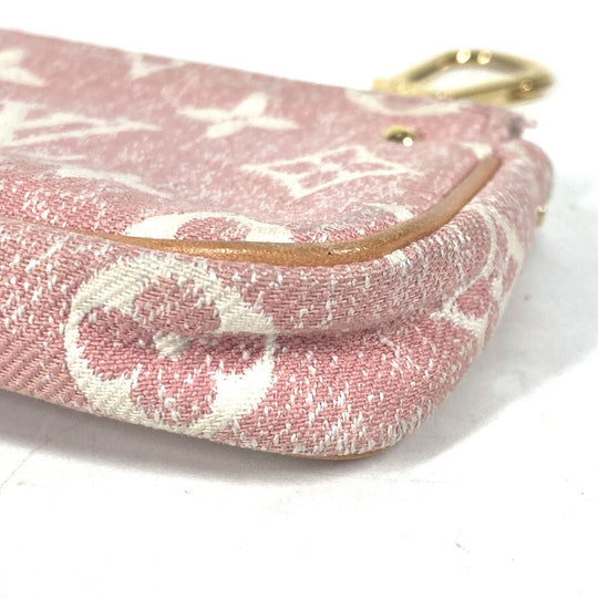 LOUIS VUITTON Coin case M81176 Monogram denim pink Monogram jacquard denim Micro Pochette Accessoires Women Used Authentic