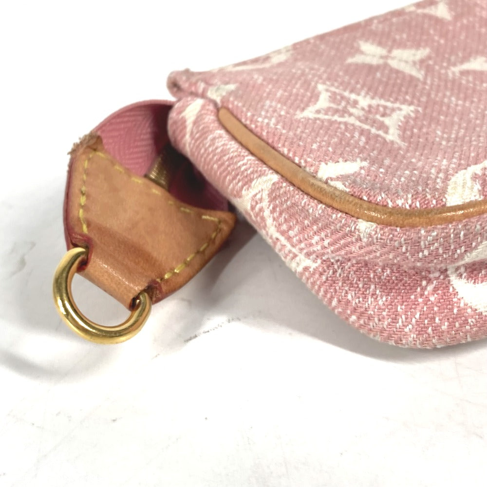 LOUIS VUITTON Coin case M81176 Monogram denim pink Monogram jacquard denim Micro Pochette Accessoires Women Used Authentic