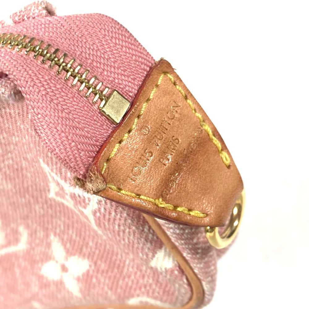 LOUIS VUITTON Coin case M81176 Monogram denim pink Monogram jacquard denim Micro Pochette Accessoires Women Used Authentic