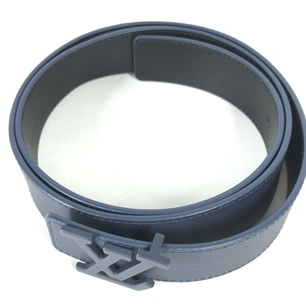 LOUIS VUITTON belt M0634T Taurillon Clemence Leather Navy Belt: LV Aerogram 35MM mens 95 Used Authentic