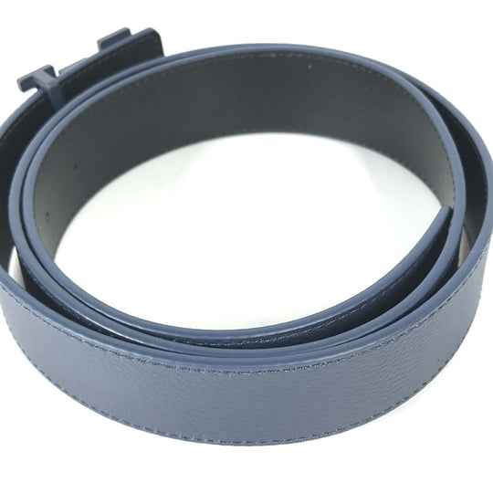 LOUIS VUITTON belt M0634T Taurillon Clemence Leather Navy Belt: LV Aerogram 35MM mens 95 Used Authentic