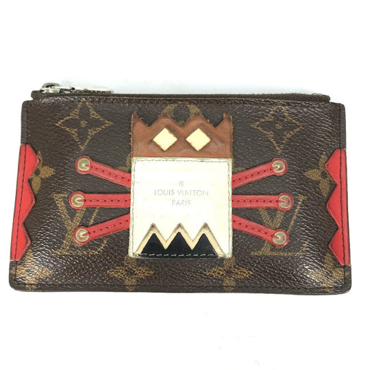 LOUIS VUITTON Coin case M60213 Monogram canvas Brown Monogram Pochette Cle Tribal Mask Women Used Authentic