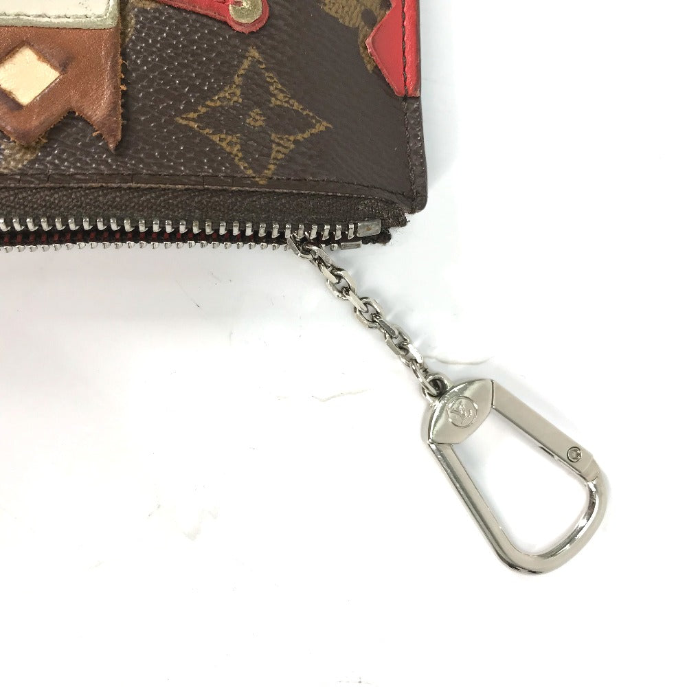 LOUIS VUITTON Coin case M60213 Monogram canvas Brown Monogram Pochette Cle Tribal Mask Women Used Authentic