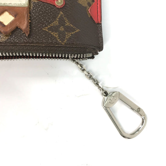 LOUIS VUITTON Coin case M60213 Monogram canvas Brown Monogram Pochette Cle Tribal Mask Women Used Authentic