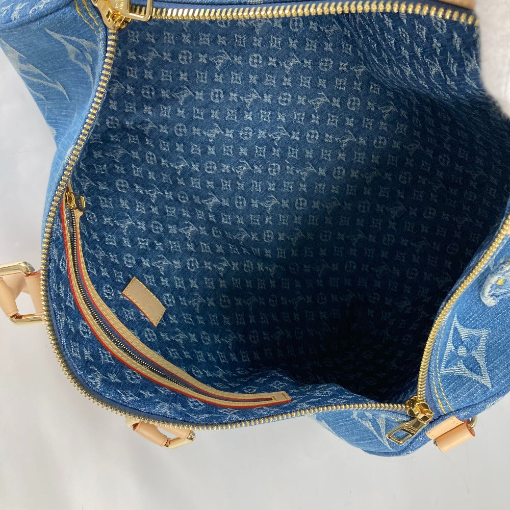 LOUIS VUITTON Boston Duffel bag M24315 Monogram denim blue New LV Remix Keepall･bandouliere 45 Women Used Authentic