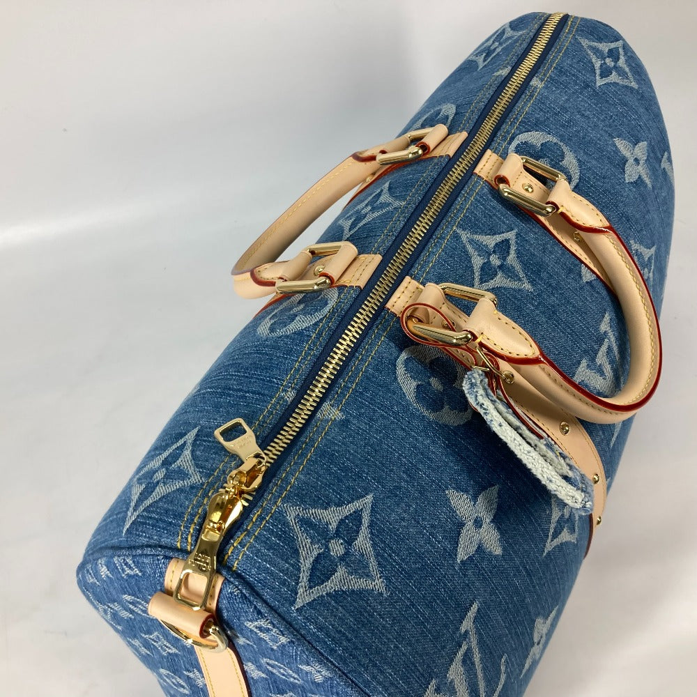LOUIS VUITTON Boston Duffel bag M24315 Monogram denim blue New LV Remix Keepall･bandouliere 45 Women Used Authentic