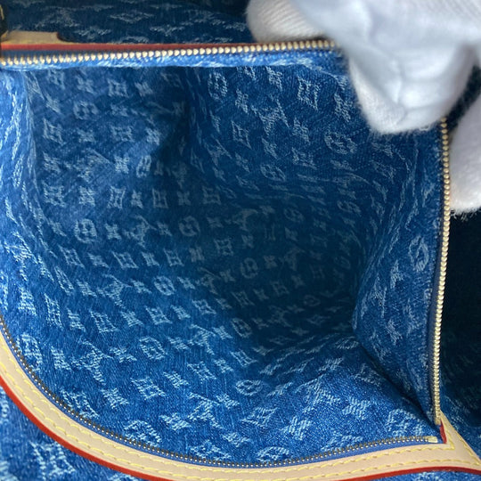 LOUIS VUITTON Boston Duffel bag M24315 Monogram denim blue New LV Remix Keepall･bandouliere 45 Women Used Authentic