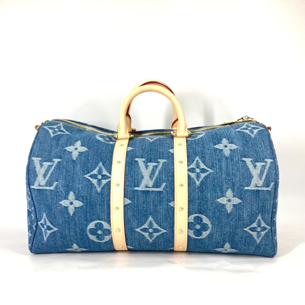 LOUIS VUITTON Boston Duffel bag M24315 Monogram denim blue New LV Remix Keepall･bandouliere 45 Women Used Authentic