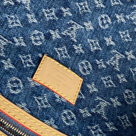 LOUIS VUITTON Boston Duffel bag M24315 Monogram denim blue New LV Remix Keepall･bandouliere 45 Women Used Authentic