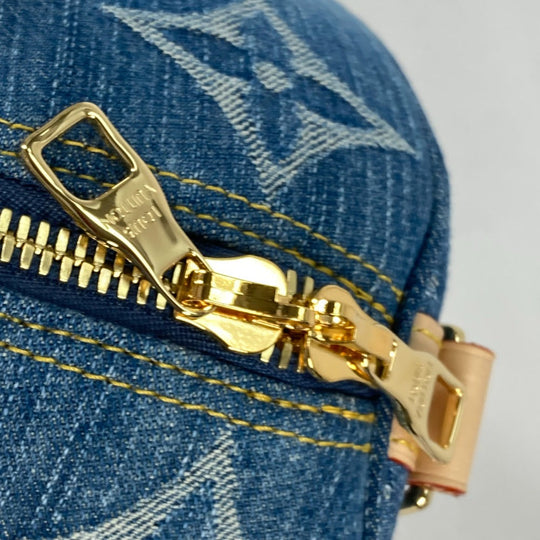 LOUIS VUITTON Boston Duffel bag M24315 Monogram denim blue New LV Remix Keepall･bandouliere 45 Women Used Authentic