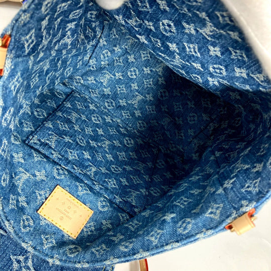 LOUIS VUITTON Backpack M46836 Monogram denim blue New LV Remix Venice Women Used Authentic