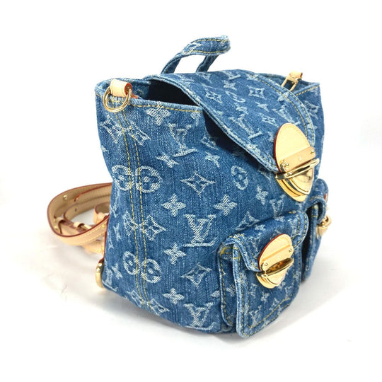 LOUIS VUITTON Backpack M46836 Monogram denim blue New LV Remix Venice Women Used Authentic