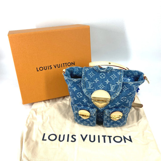 LOUIS VUITTON Backpack M46836 Monogram denim blue New LV Remix Venice Women Used Authentic