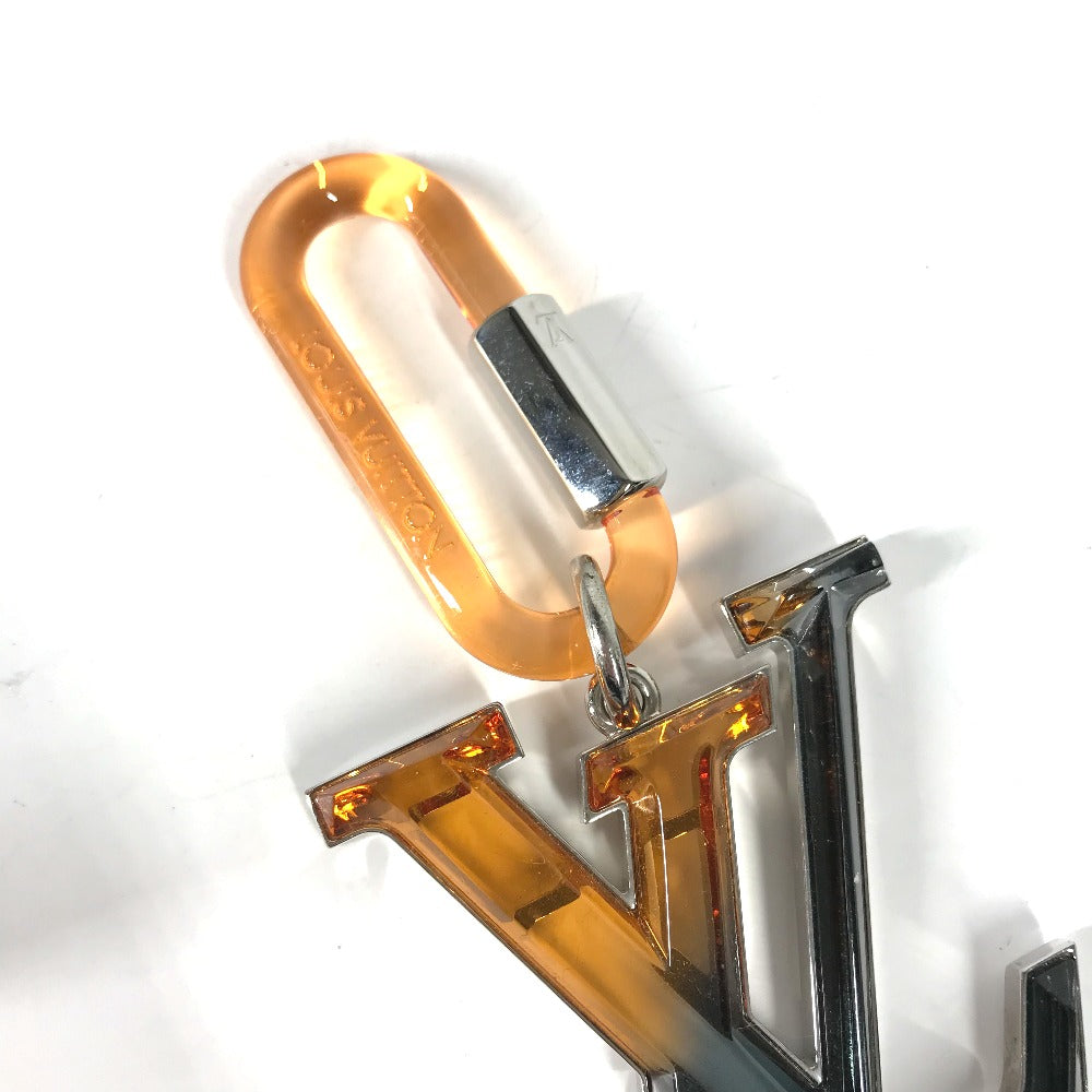 LOUIS VUITTON key ring M67777 metal Brown Carabiner Bijou Sac LV Prism mens Used Authentic