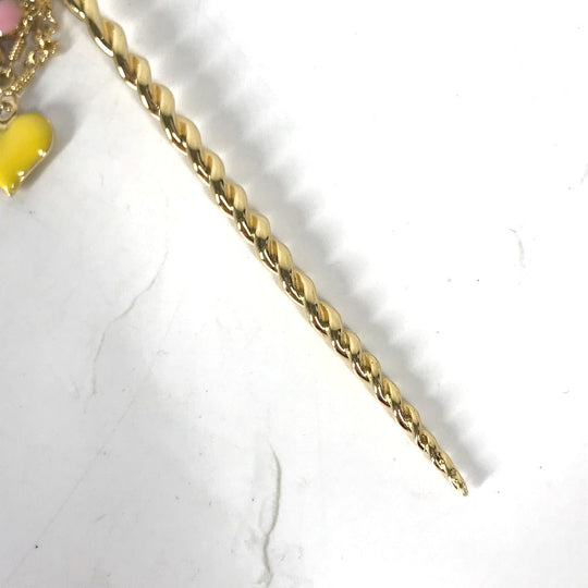 LOUIS VUITTON hair accessory M65847 metal gold hair accessory Sweet Monogram Pick Chevous Women Used Authentic
