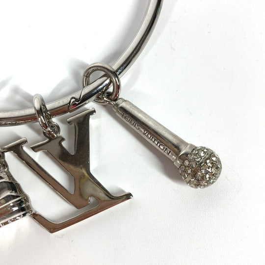 LOUIS VUITTON key ring M68854 metal Silver mike rhinestone sneakers Portocre round ring mens Used Authentic