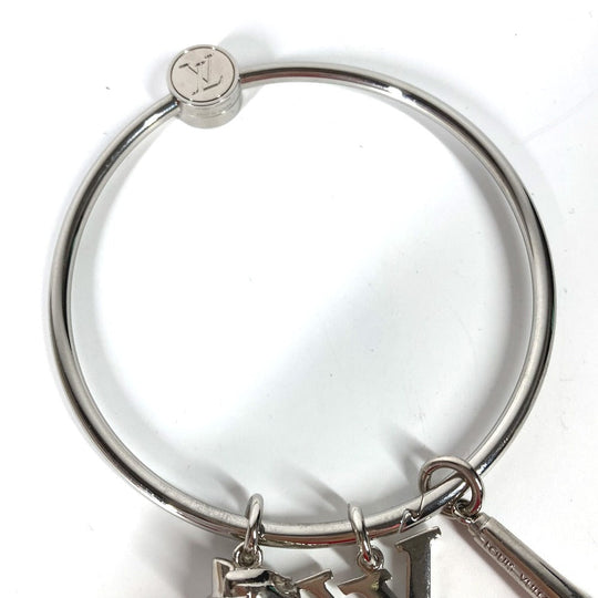 LOUIS VUITTON key ring M68854 metal Silver mike rhinestone sneakers Portocre round ring mens Used Authentic