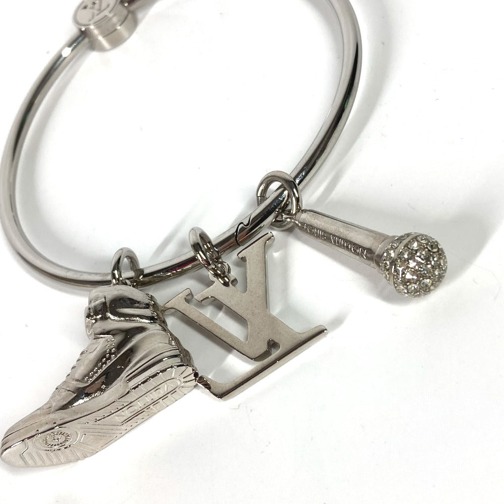 LOUIS VUITTON key ring M68854 metal Silver mike rhinestone sneakers Portocre round ring mens Used Authentic